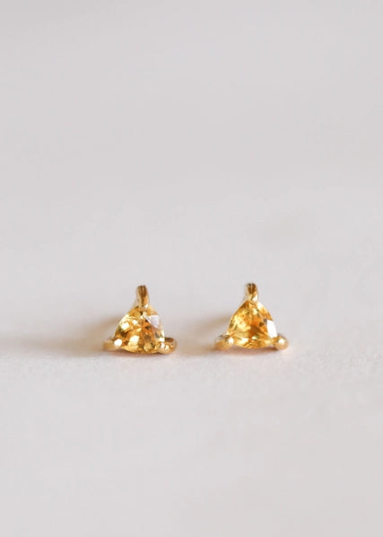 Citrine | Gold Mini Energy Gem Stud Earrings