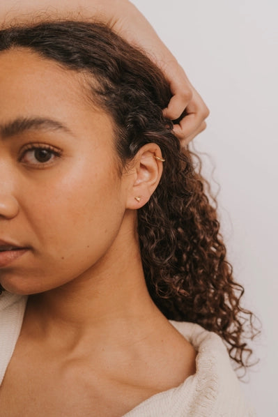 Citrine | Gold Mini Energy Gem Stud Earrings