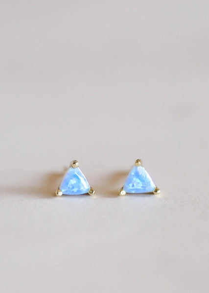 Fire Opal | Gold Mini Energy Gem Stud Earrings