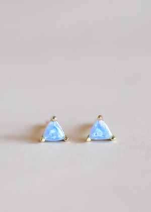 Fire Opal | Gold Mini Energy Gem Stud Earrings