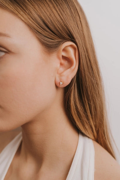 Mother Of Pearl | Gold Mini Energy Gem Stud Earrings