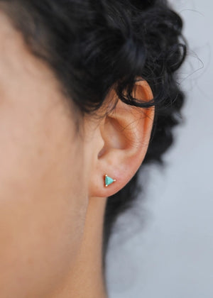 Turquoise | Gold Mini Energy Gem Stud Earrings