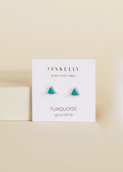 Turquoise | Gold Mini Energy Gem Stud Earrings