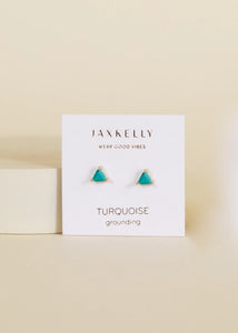 Turquoise | Gold Mini Energy Gem Stud Earrings