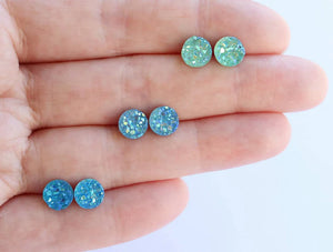 Round Druzy - Metal Free Hypoallergenic Earrings | Pretty Ears