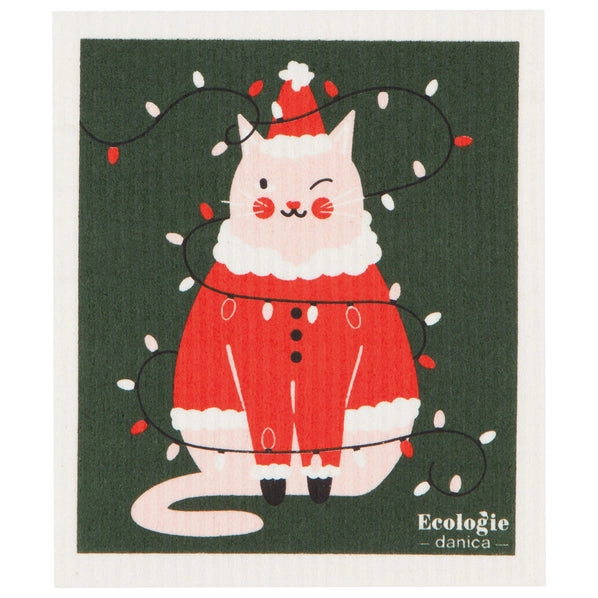 Festive Feline - Swedish Sponge Cloth | Danica Studios