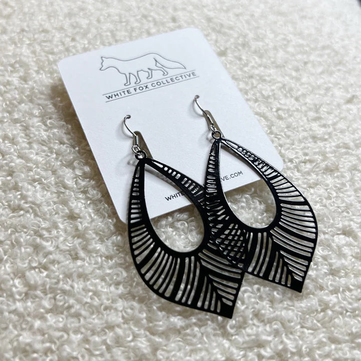 Filigree Leaf Earrings | White Fox Collective