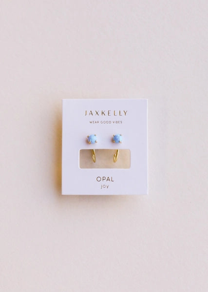 Fire Opal | Huggie Earrings