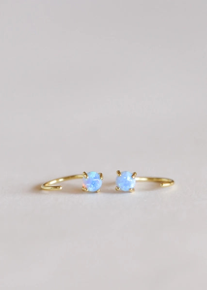 Fire Opal | Huggie Earrings