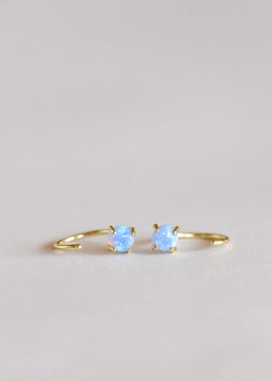 Fire Opal | Huggie Earrings