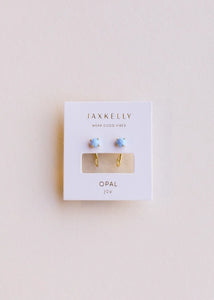 Fire Opal | Huggie Earrings
