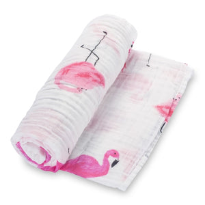 Flamingo Muslin Swaddle Blanket | LollyBanks