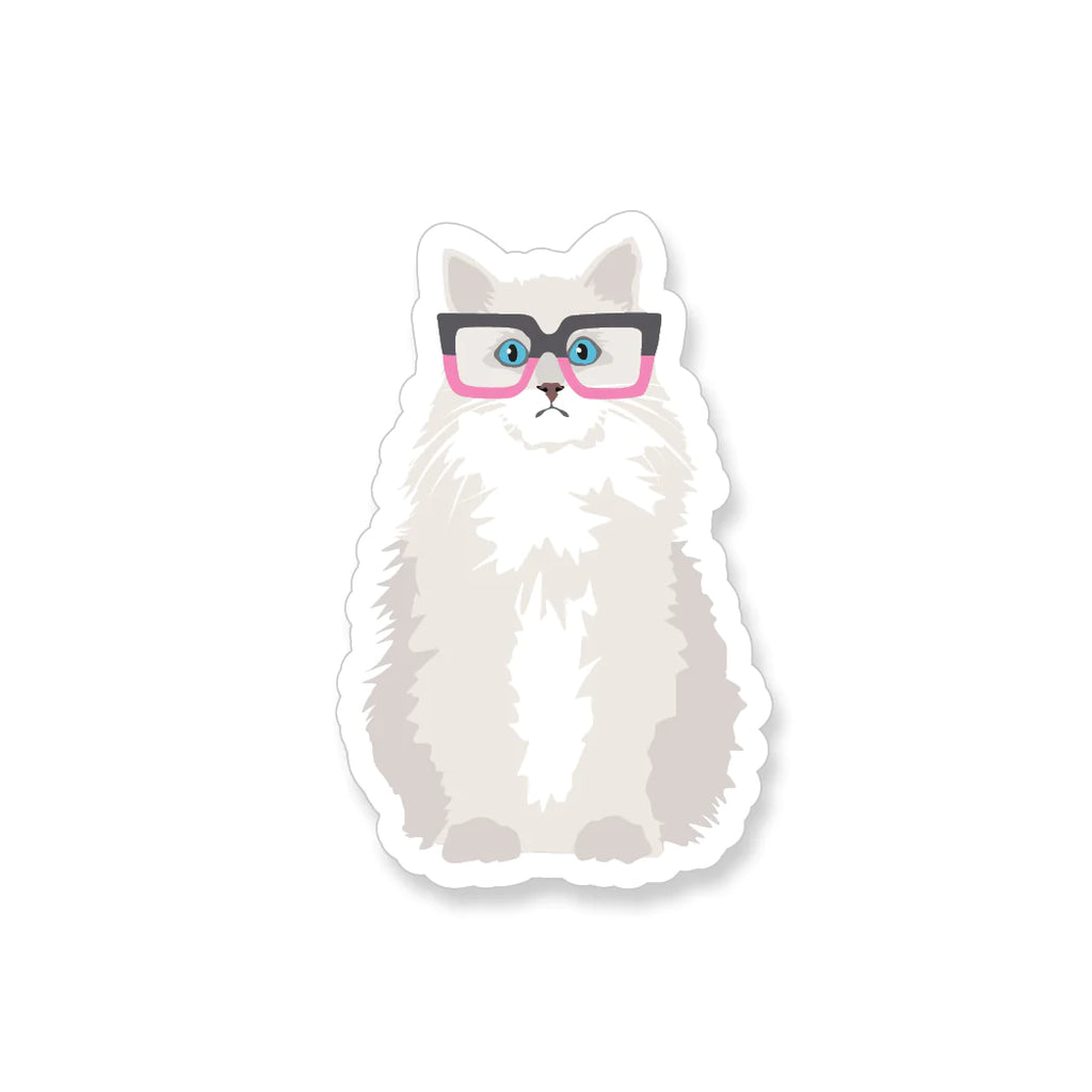 Fluffy Cat with Glasses - Sticker | Apartment 2