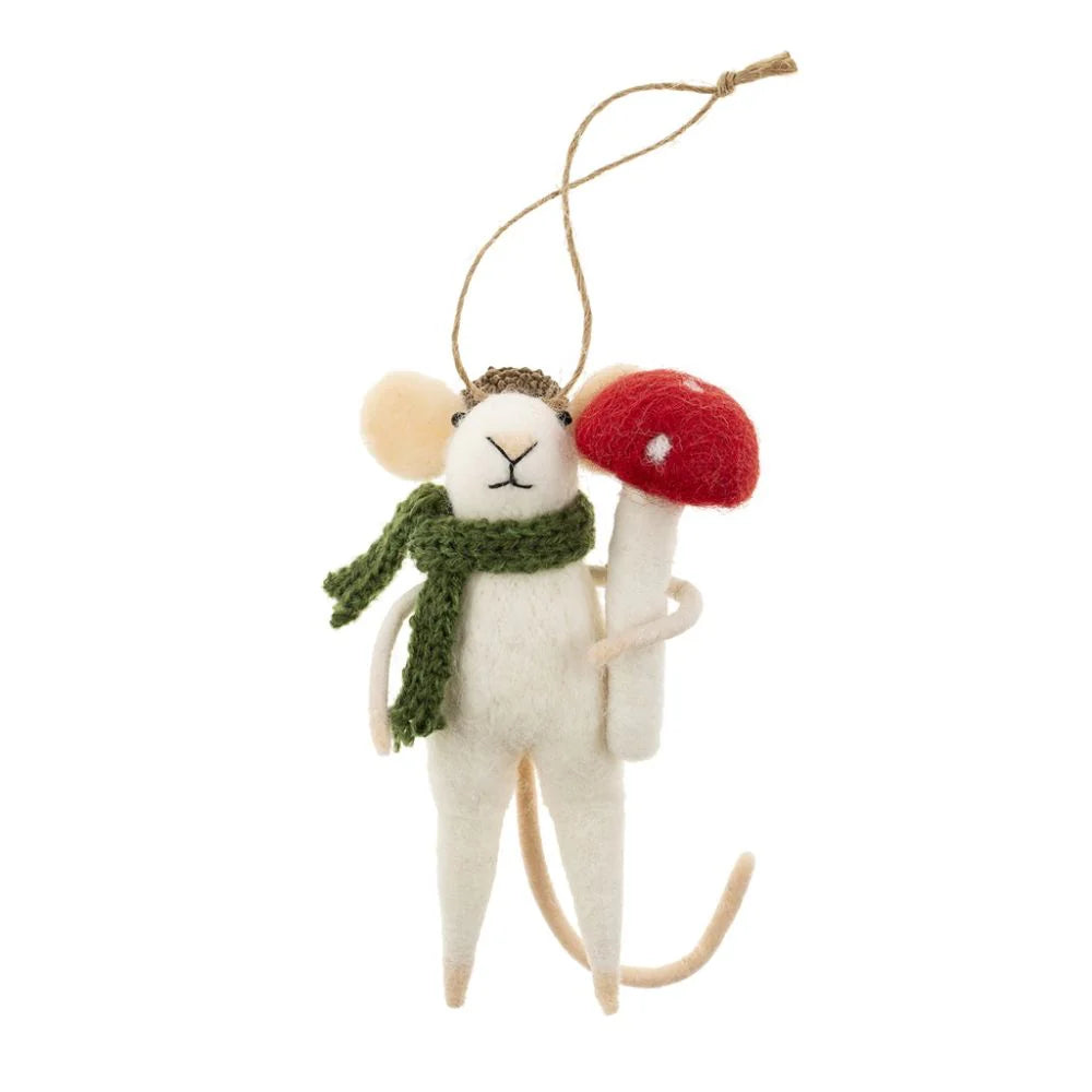 Foraging Franklin - Felted Mouse Ornament | Indaba