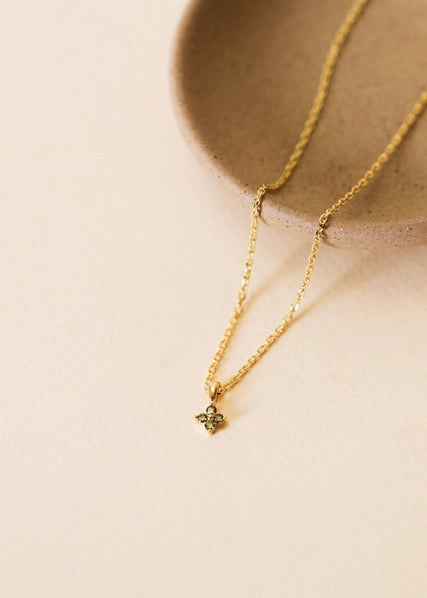 Four Stone Pendant | 18k Gold Plated Necklace