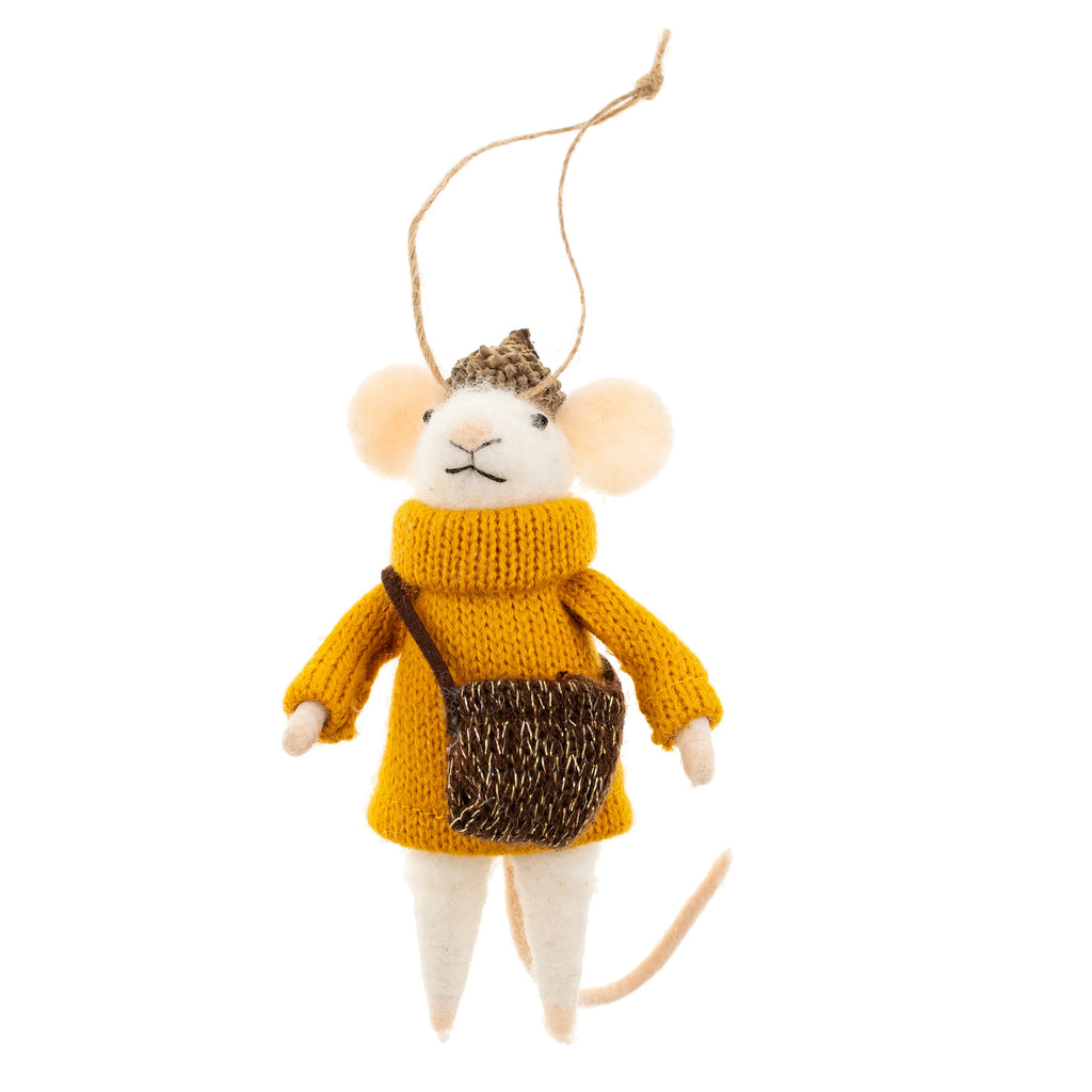 Frankie Mouse - Felted Mouse Ornament | Indaba