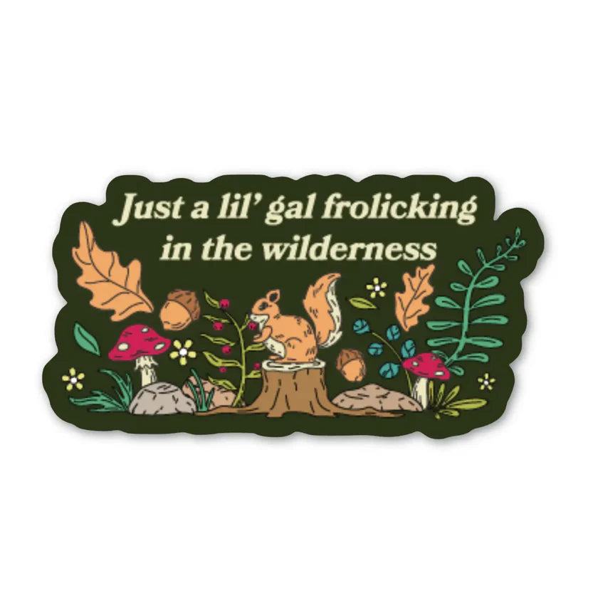 Just A Lil' Gal Frolicking Stickers | Sticker