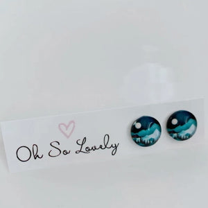 Full Moon | Glass Stud Earrings