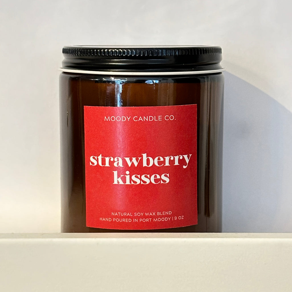 Strawberry Kisses - Glass Jar Candle | Moody Candle Co