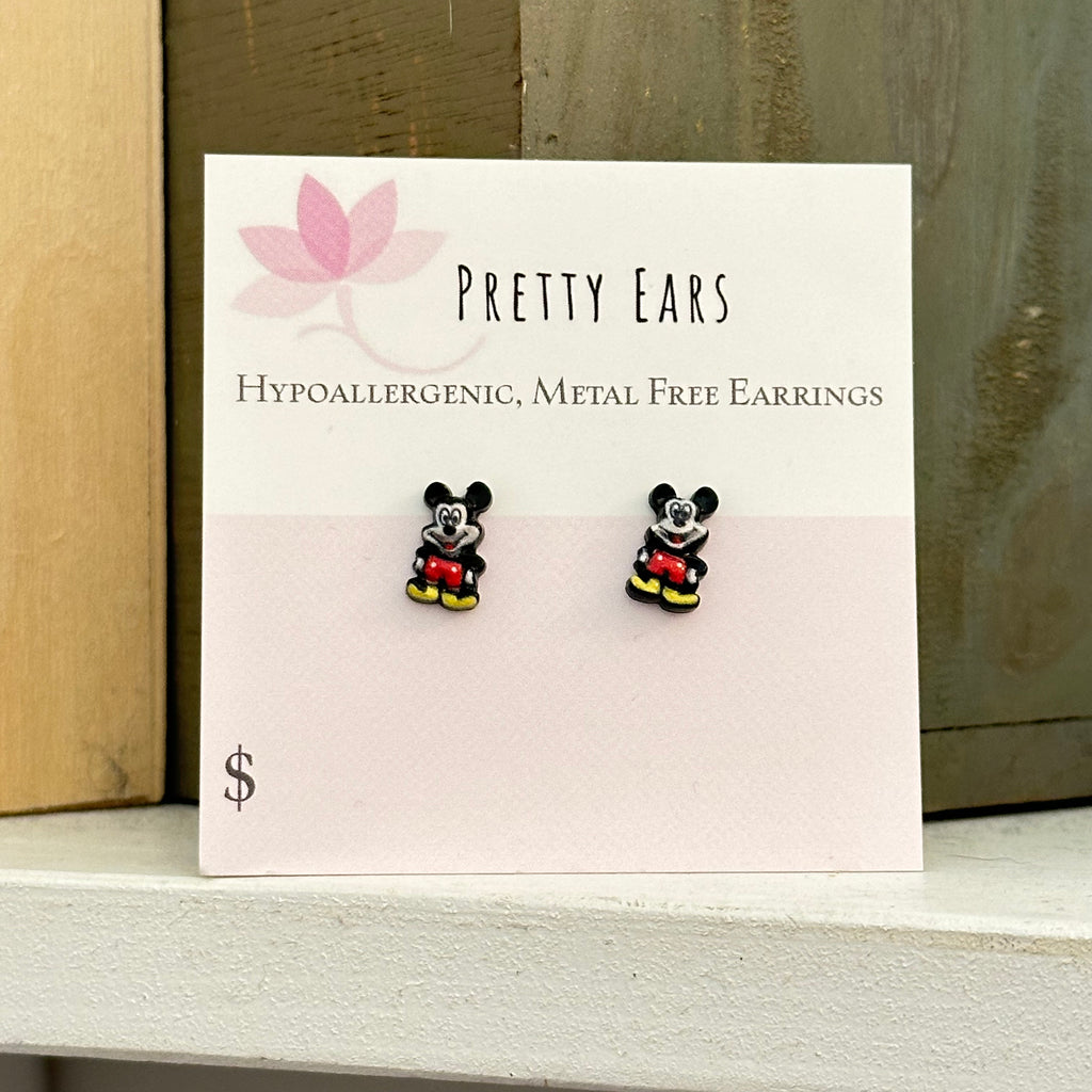 Mickey Mouse - Metal Free Hypoallergenic Earrings | Pretty Ears