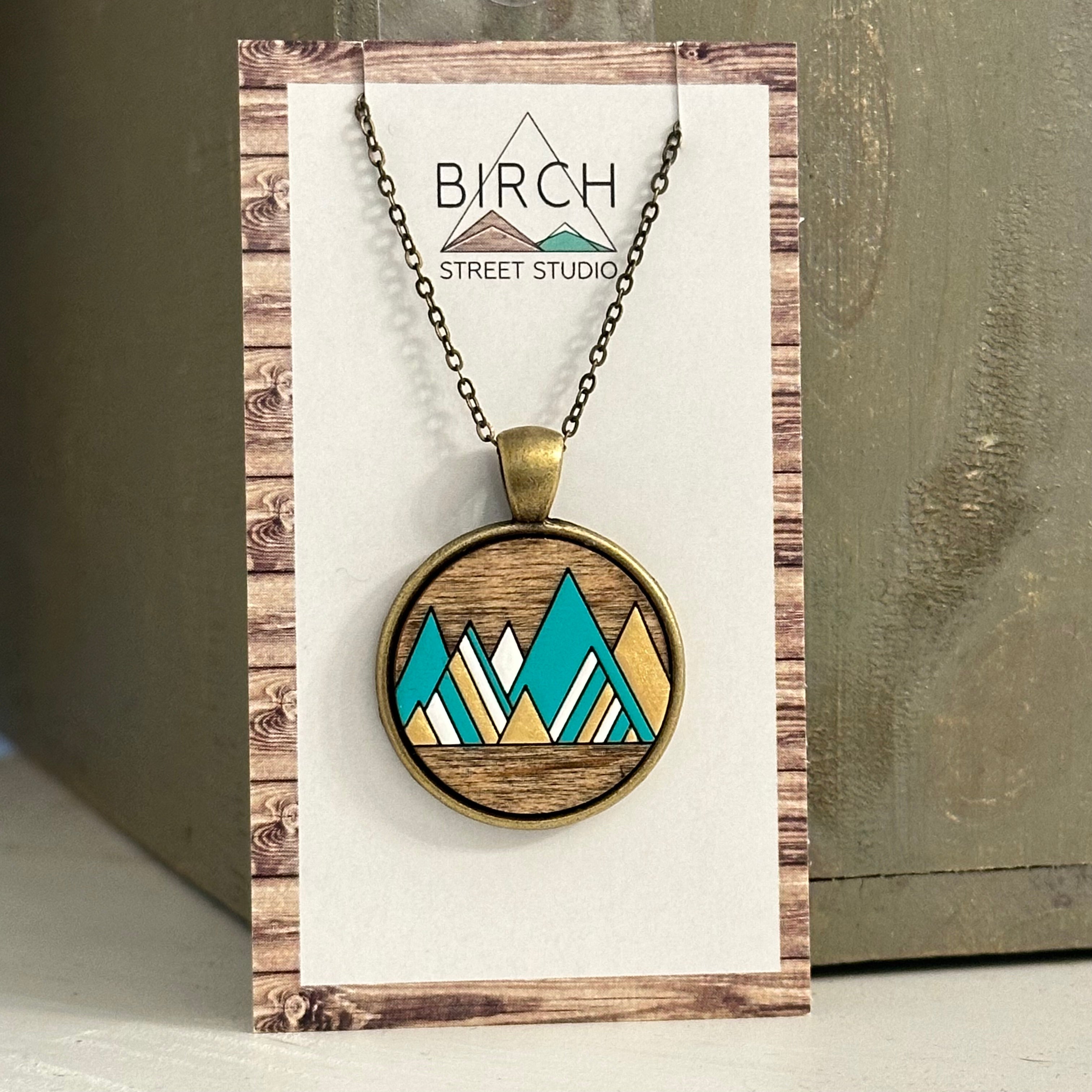 Mountain Lines - Wooden Necklace | Birch Street Studio