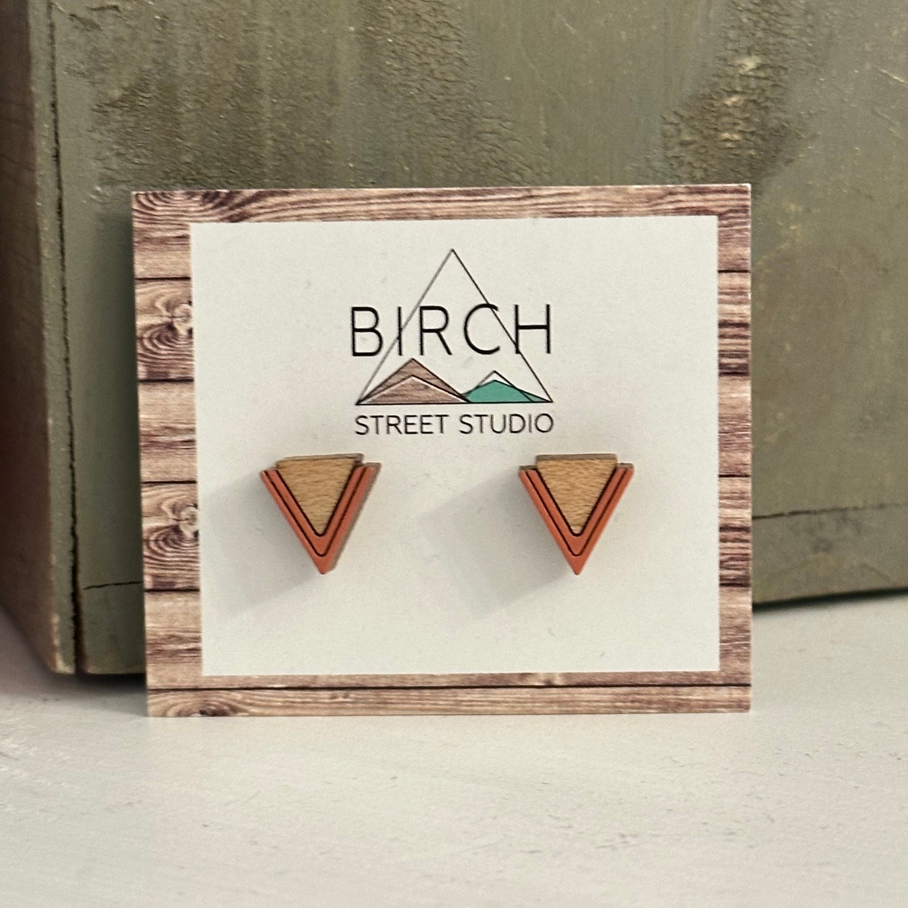 Rainey - Wooden Stud Earrings | Birch Street Studio