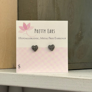 Heart Druzy - Metal Free Hypoallergenic Earrings | Pretty Ears