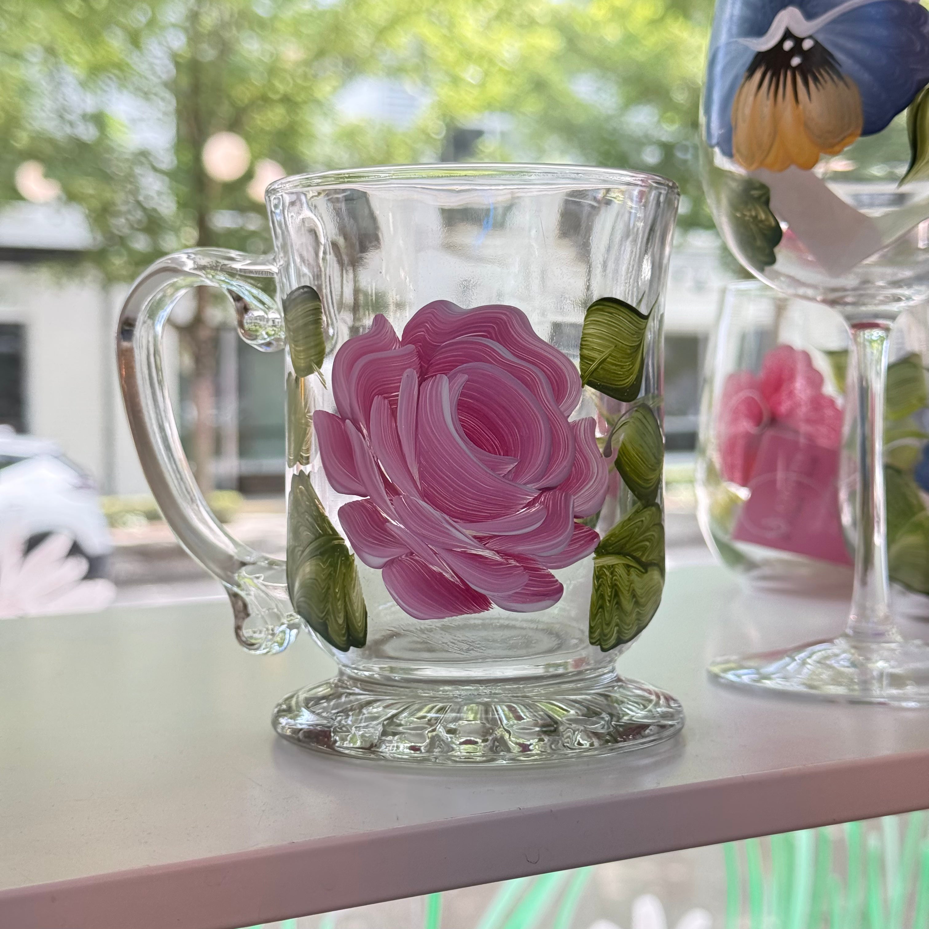Pink Rose | Hand Painted Mug