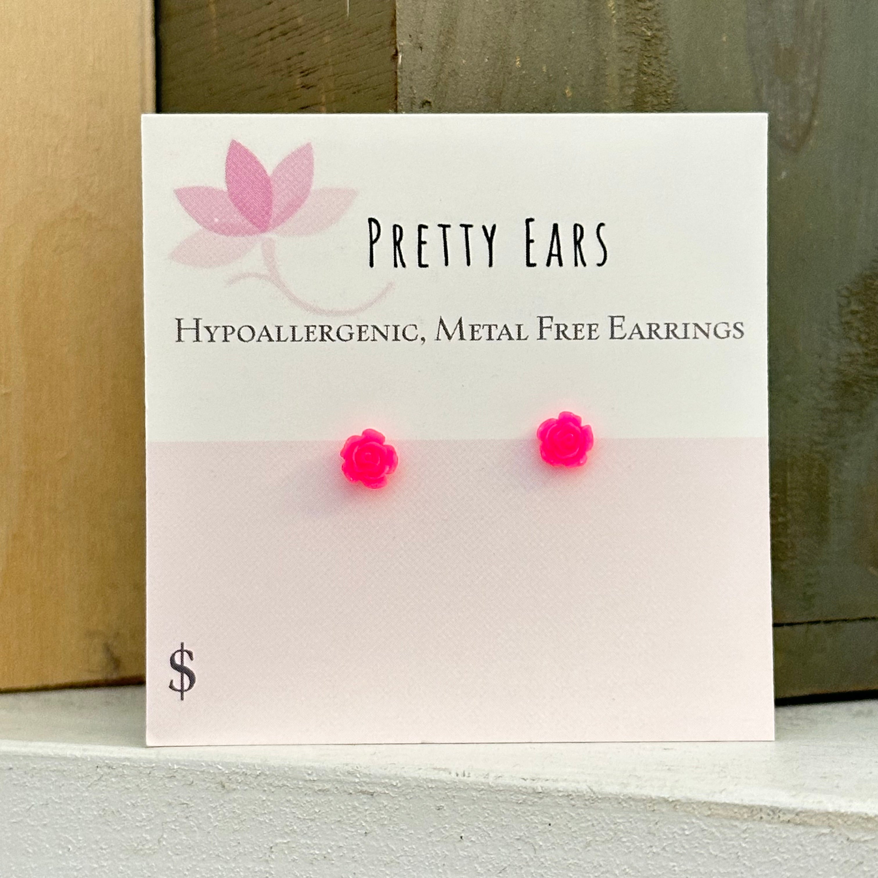 Mini Rose - Metal Free Hypoallergenic Earrings | Pretty Ears