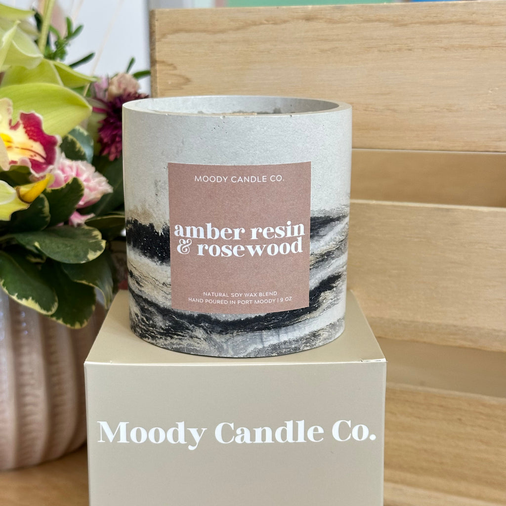 Amber Resin & Rosewood - Cement Jar Candle | Moody Candle Co