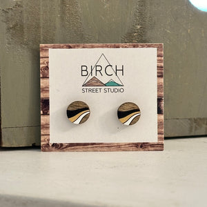 Round Waves - Wooden Stud Earrings | Birch Street Studio