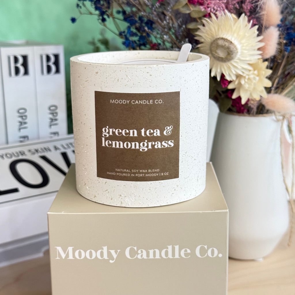 Green Tea & Lemongrass - Cement Jar Candle | Moody Candle Co