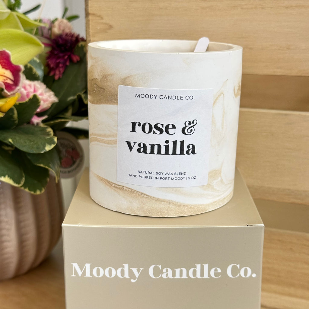 Rose & Vanilla - Cement Jar Candle | Moody Candle Co