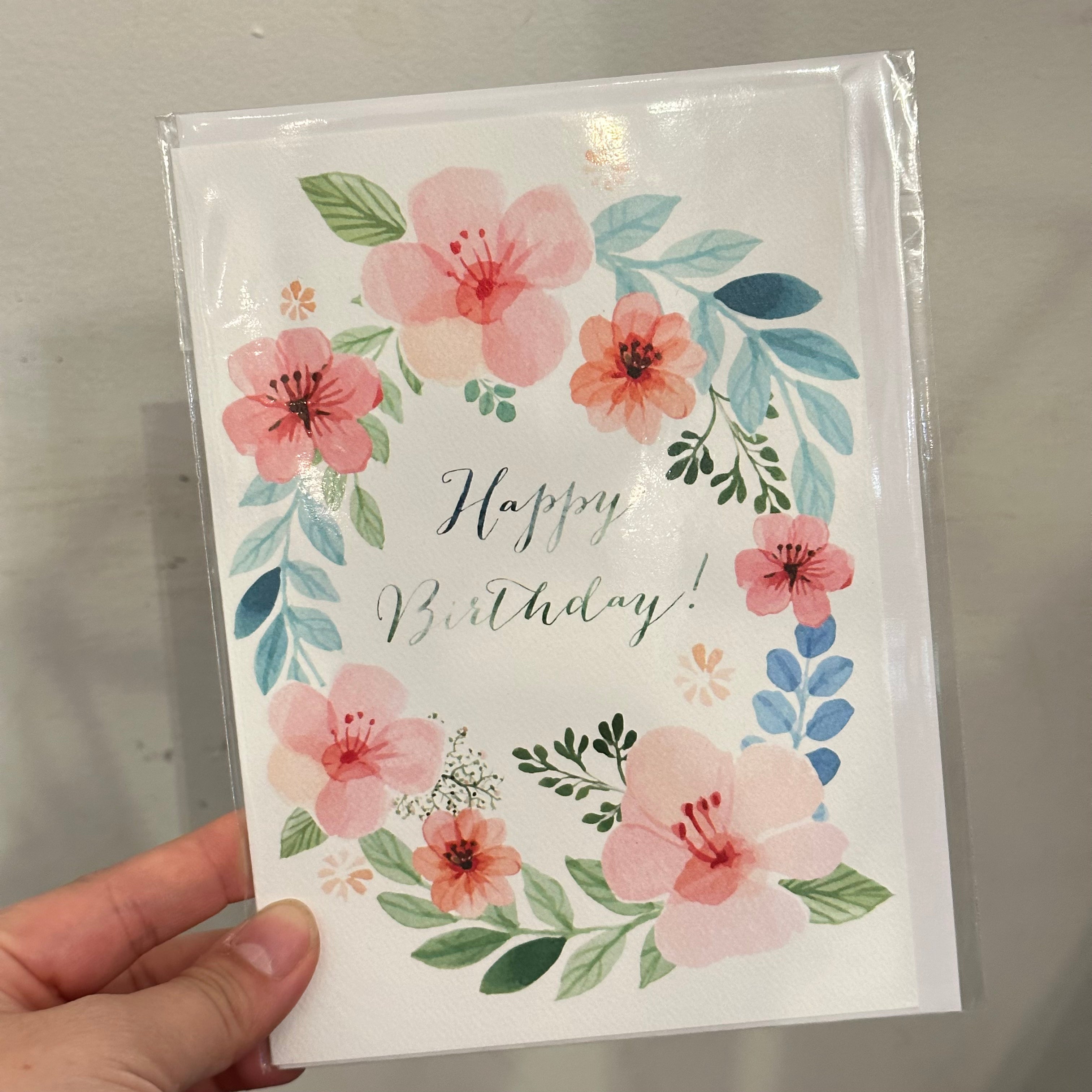 Happy Birthday Wreath - Watercolour Greeting Card | Elena Markelova