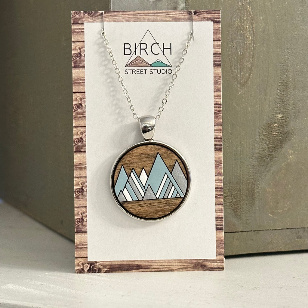 Mountain Lines - Wooden Necklace | Birch Street Studio