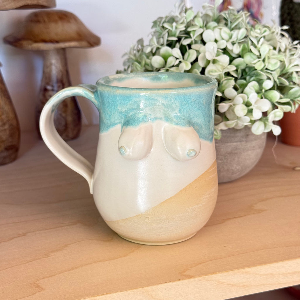 Blue on Brown Clay | Boobie Mug