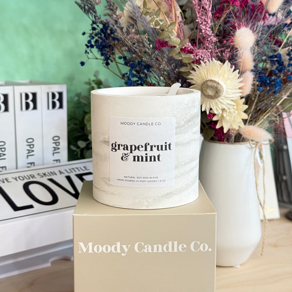 Grapefruit + Mint - Cement Jar Candle | Moody Candle Co