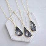 Geode Slice Necklace | Mesa Blue