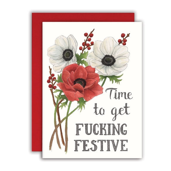 Get Fucking Festive - Christmas Card | Naughty Floral