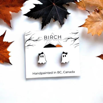 Ghosts - Wooden Stud Earrings | Birch Street Studio