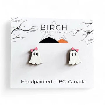 Ghosts - Wooden Stud Earrings | Birch Street Studio