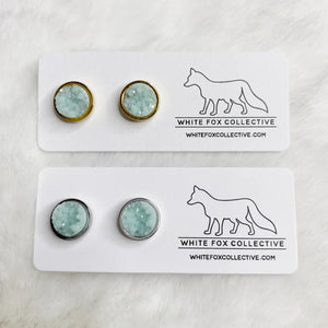 Glacier Blue - Faux Druzy Studs | White Fox Collective