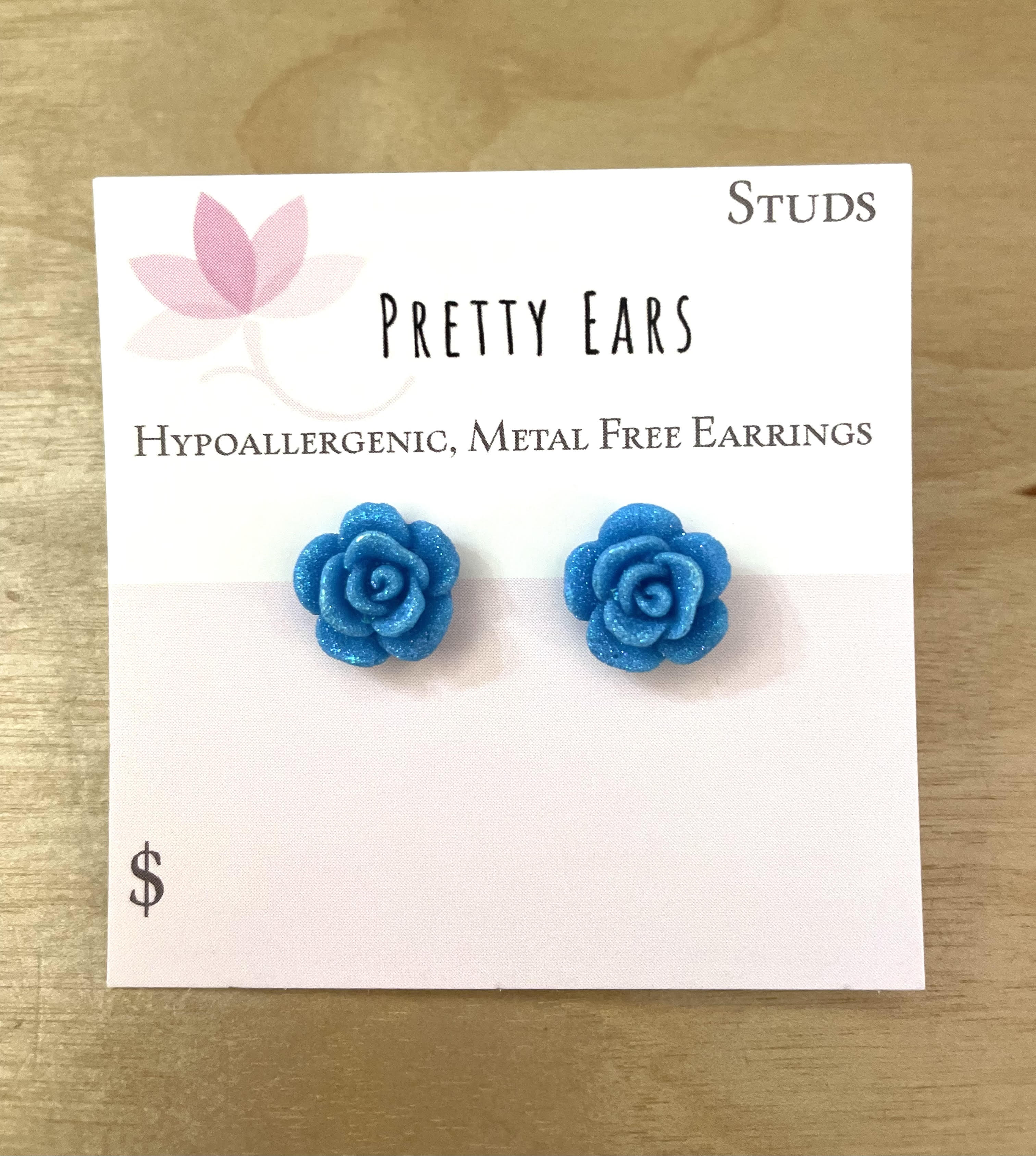 Glitter Rose - Metal Free Hypoallergenic Earrings | Pretty Ears
