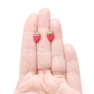 Smiley Strawberry - Metal Free Hypoallergenic Earrings | Pretty Ears