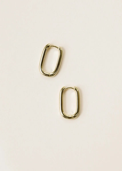 Rectangle Hoop | Gold Earrings