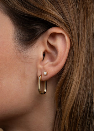 Rectangle Hoop | Gold Earrings