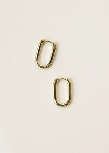 Rectangle Hoop | Gold Earrings