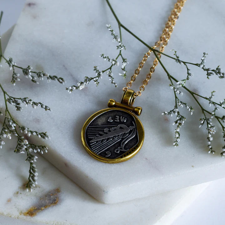 Greek Wheat Coin Necklace