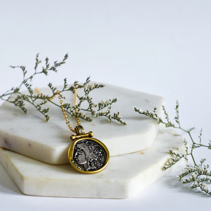 Greek Wheat Coin Necklace