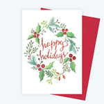 Happy Holidays Wreath - Holiday Greeting Card | Elena Markelova